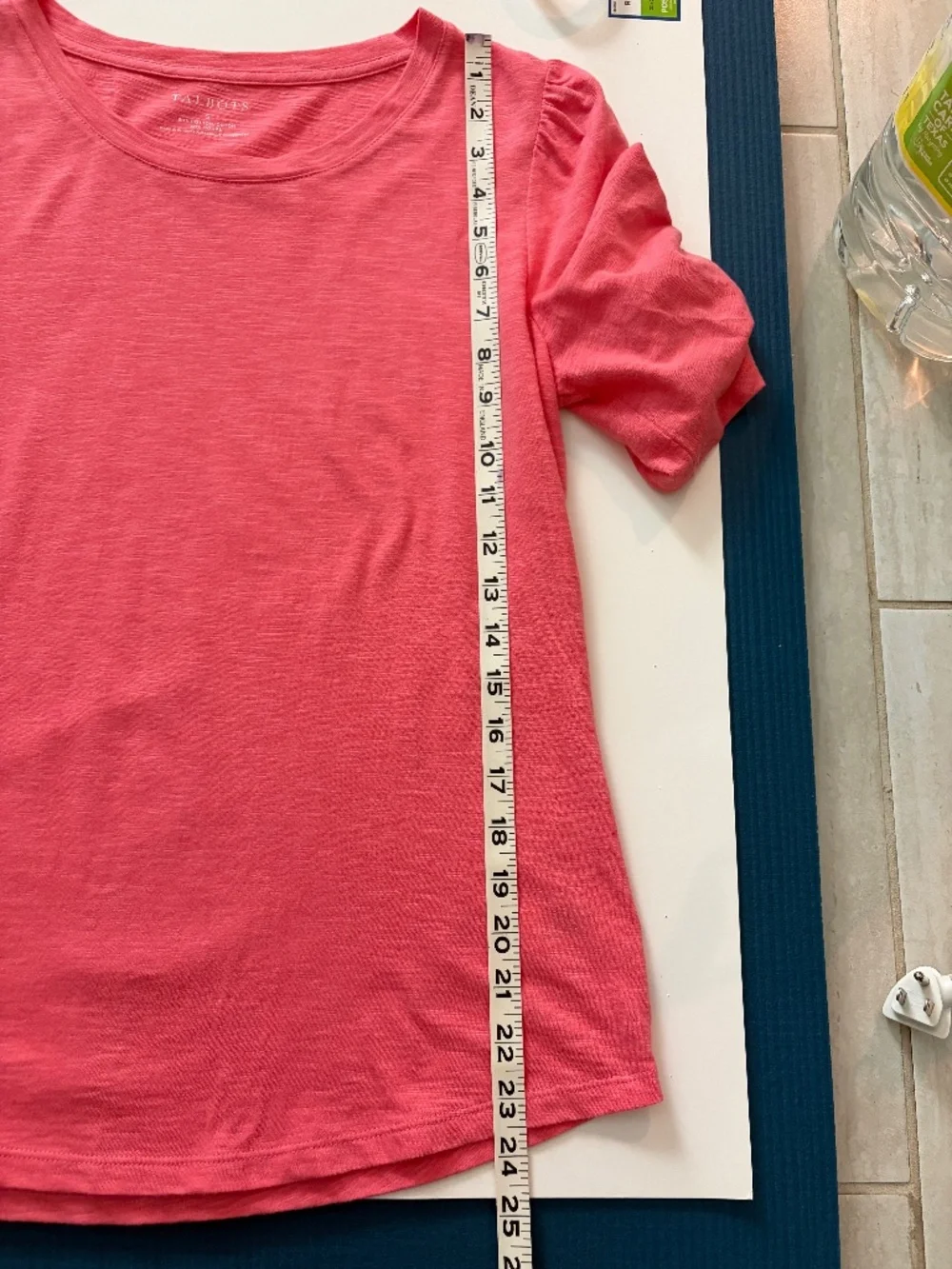 Talbots Ruched Cuff Crew Neck Tee - Picture 4 of 5